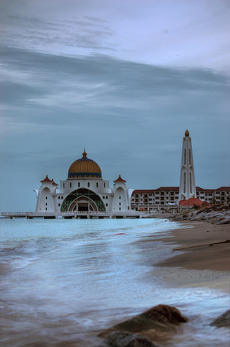 Mosquée sur l´eau, Selat Melaka en malaisie 8